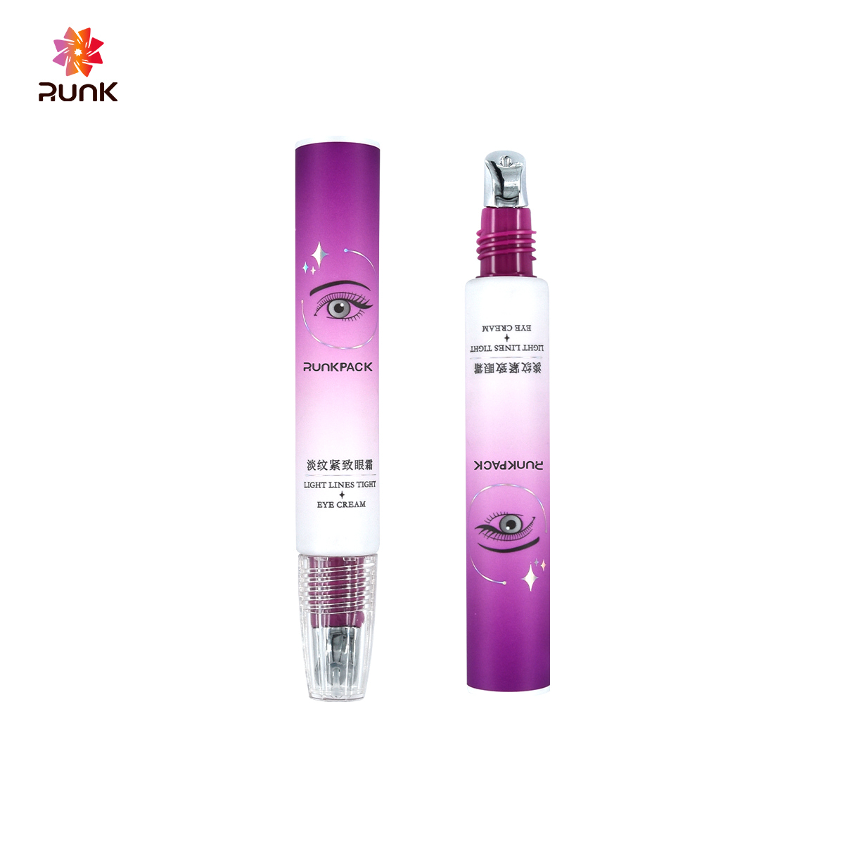 eye cream tube with metal aplicator