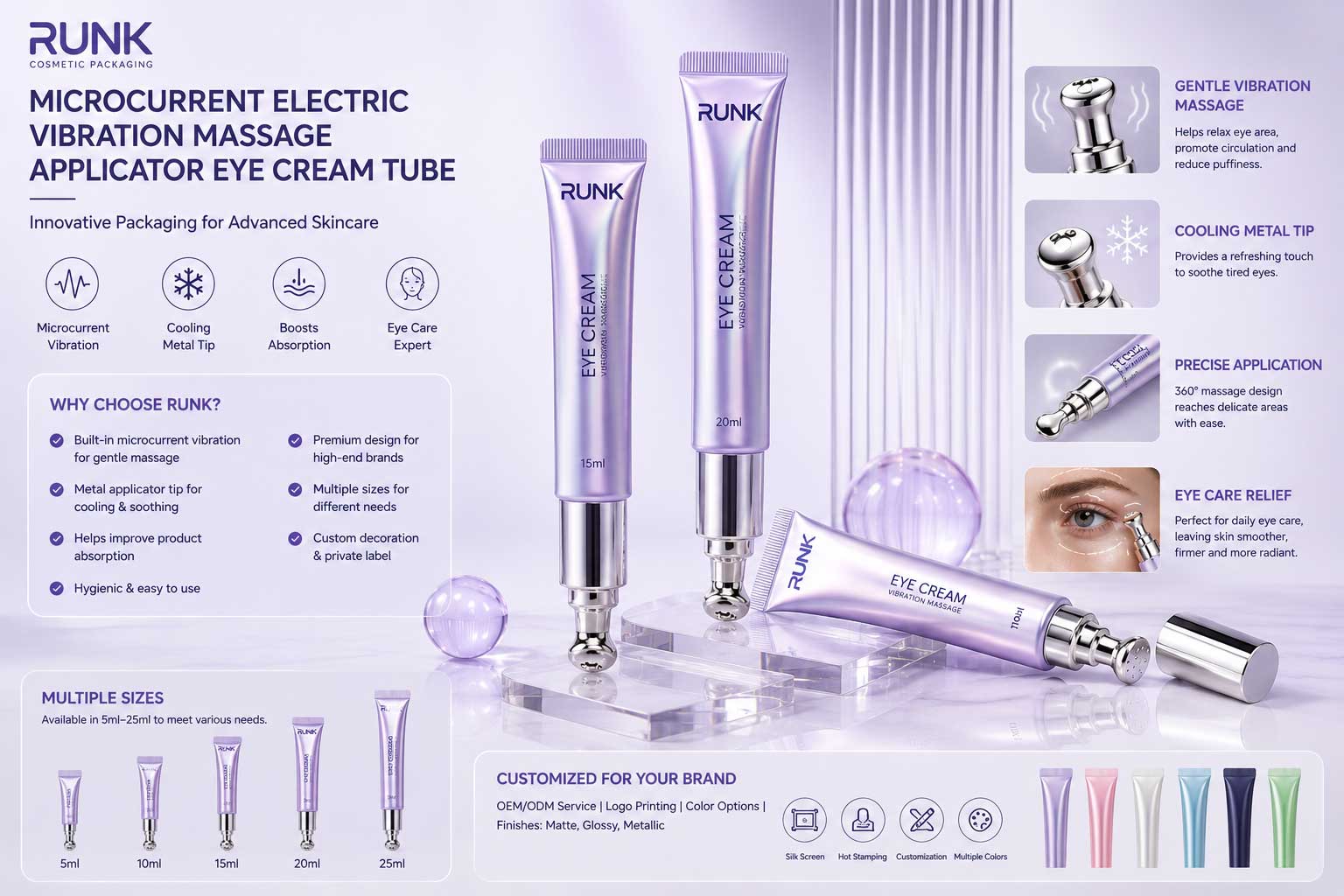 Warum Runk wählen? Der Mikrostrom-Elektrovibrationsmassageapplikator für Augencreme in Tuben verkauft sich gut.